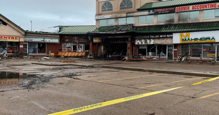Several businesses were damaged or destroyed after a fire broke