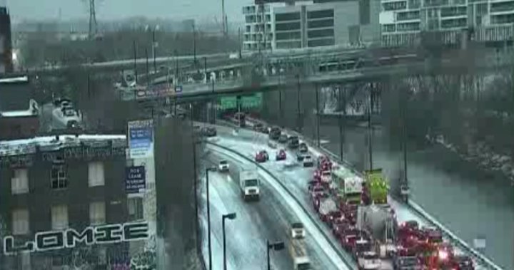 A portion of the southbound DVP is closed following a