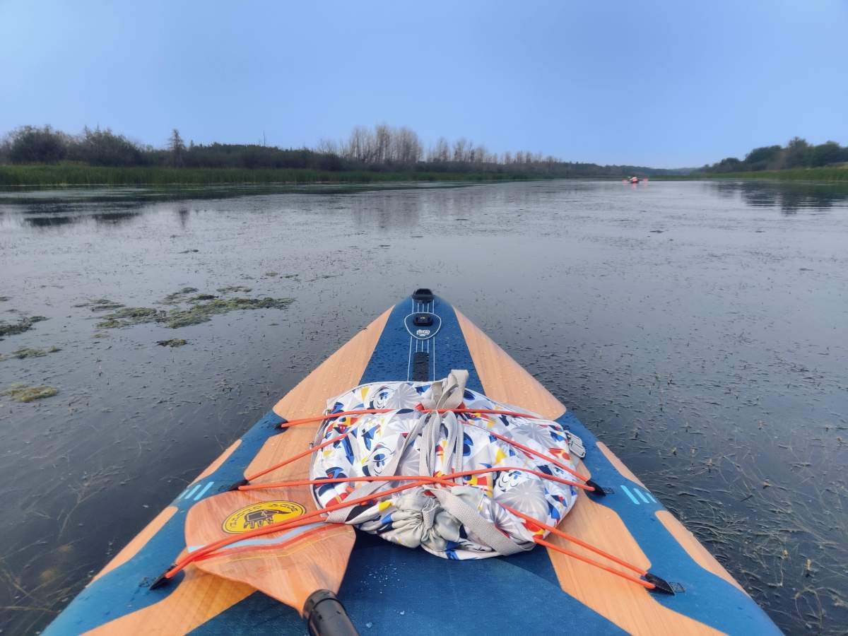File photo of paddleboarding on the Sturgeon River near Bike Lake in St. Albert, Alta. in the summer of 2023.