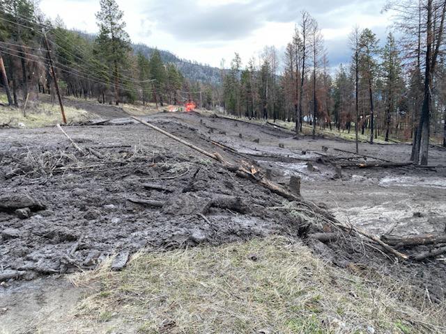A massive mudslide has come down across Westside Road.