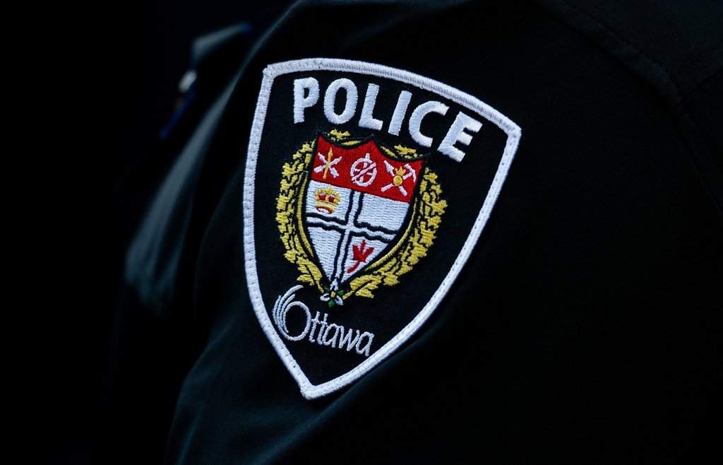 An Ottawa Police Service (OPS) patch is seen in Ottawa, on Sunday, Sept. 29, 2024. 