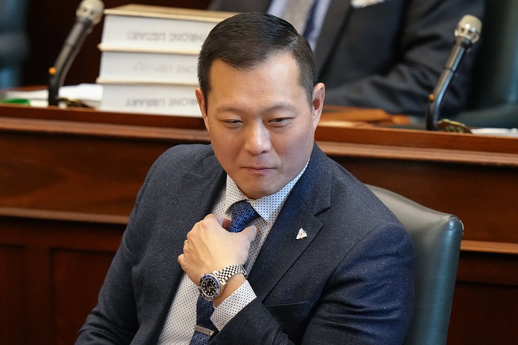 Minister Stan Cho attends question period at the Ontario Legislature in Toronto.