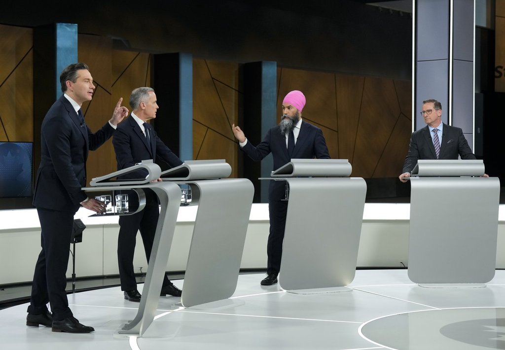 ‘You, sir, are not a change’: Party leaders target Carney in final election debate