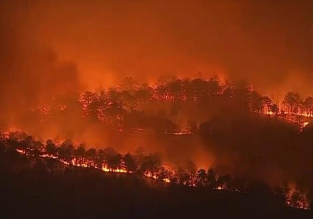 A wildfire burning in New Jersey on April 22 forced some residents to evacuate.