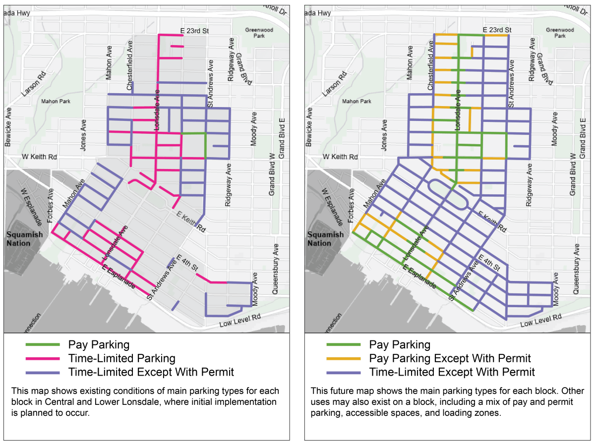 Planned parkin changes in the City of North Vancouver.