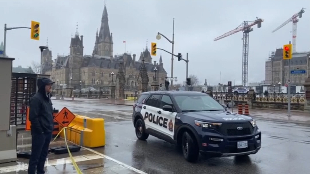 Ottawa police are on scene on Parliament Hill where they say a man has barricaded himself in an area of the East block.