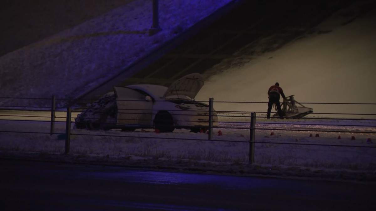 Investigators could be seen examining a large object in the middle of the road at the fatal crash scene, but there's no word if the object was related to the accident.