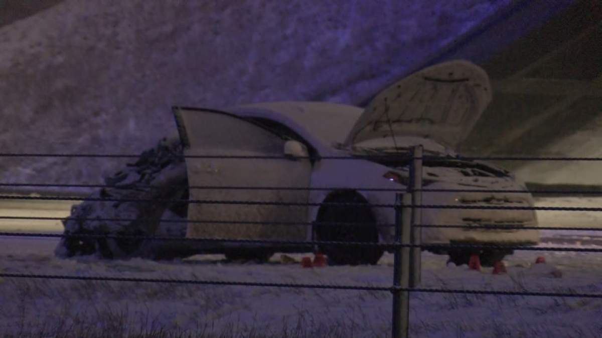 One person was killed in a single car crash on Stoney Trail N.W. near Nose Hill Drive around midnight on Wednesday.