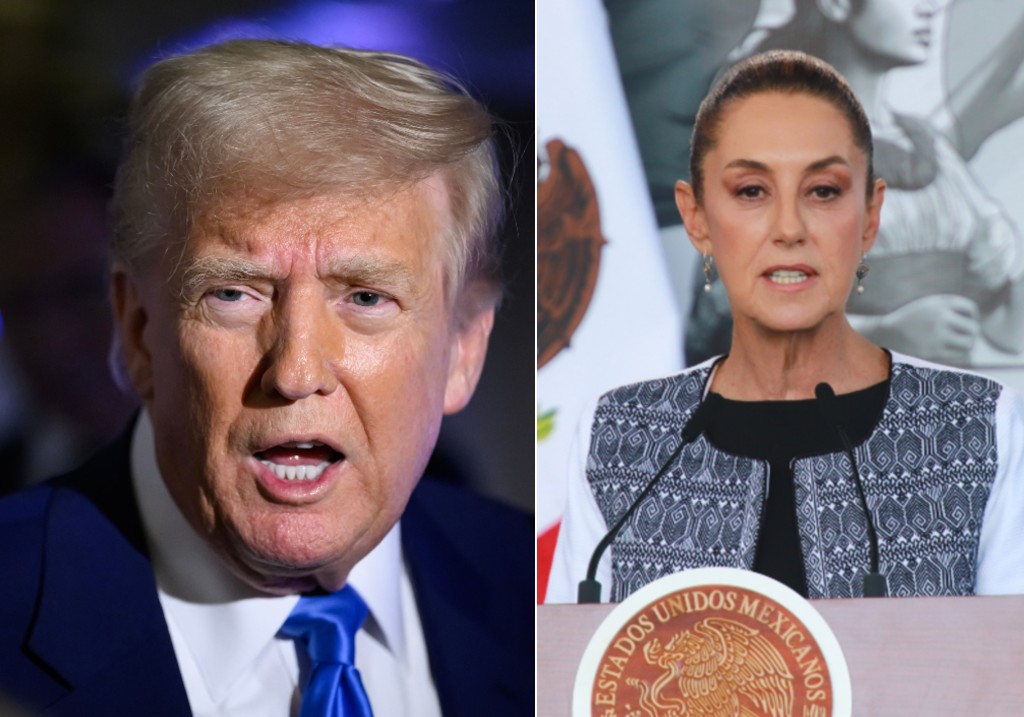 (L-R:) U.S. President Donald Trump and Mexico's President, Claudia Sheinbaum.