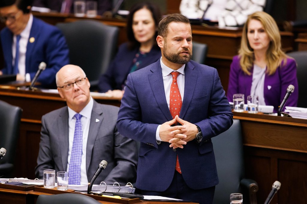 Labour Minister David Piccini attends Question Period at Queen's Park in Toronto on Tuesday, May 13, 2025. 