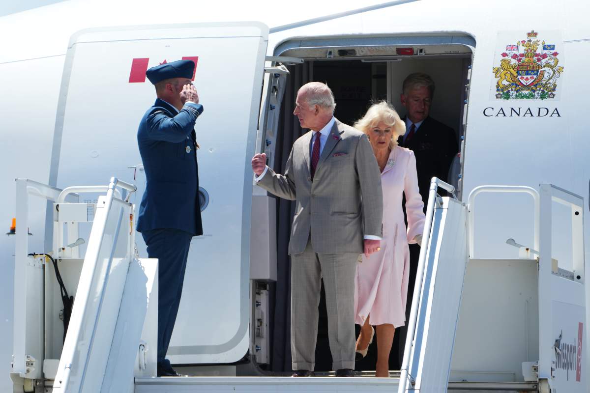 King Charles and Queen Camilla arrive at the Ottawa International Airport in Ottawa for a royal visit on Monday, May 26, 2025. THE CANADIAN PRESS/Sean Kilpatrick