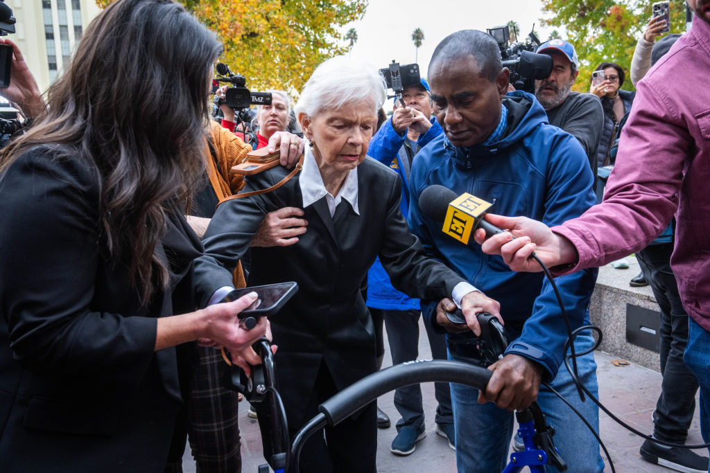 Joan VanderMolen, sister of Kitty Menendez, arrives to the Van Nuys Courthouse for Erik and Lyle Menendez hearing on Monday, November 25, 2024.