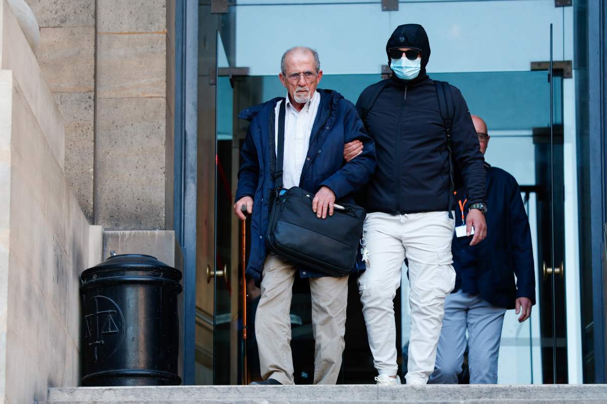 Defendant Aomar Aït Khedache is seen outside the Palais De Justice on April 28, 2025 in Paris, France.