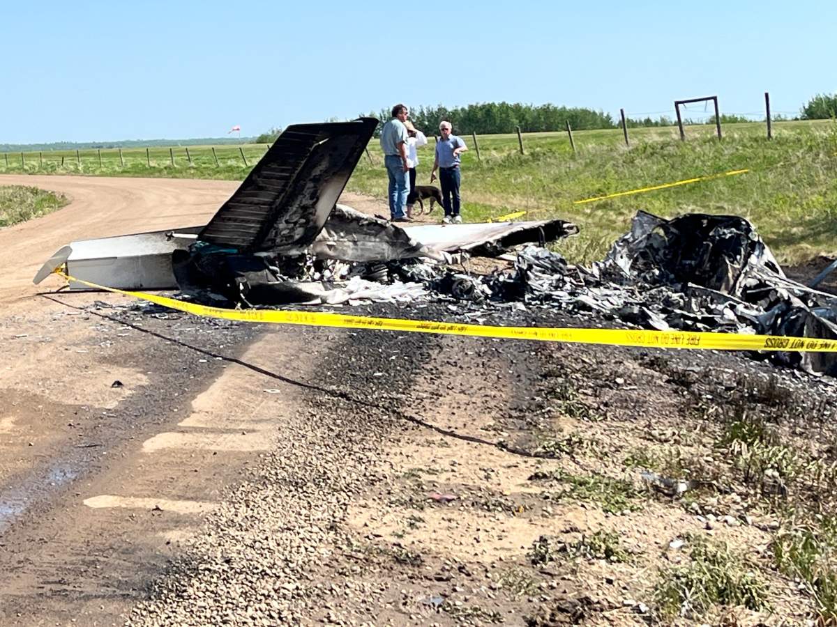 A small plane crashed while attempting to land and caught on fire at the Cooking Lake Airport on Monday, May 26, 2025.