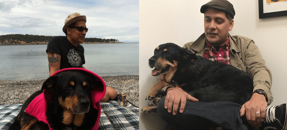 Pete Fry and his dog Ruby.