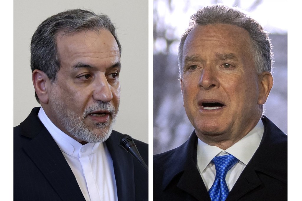 This combo shows Iranian Foreign Minister Abbas Araghchi, left, pictured in Tehran, Iran, on Feb. 25, 2025 and Steve Witkoff, right, White House special envoy, pictured in Washington, on March 19, 2025