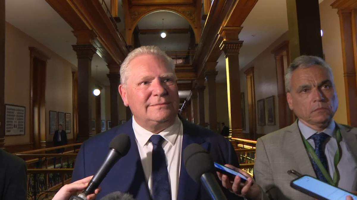 Without mentioning Alberta Premier Danielle Smith by name, Ontario Premier Doug Ford said on Tuesday that "this is a time to unite the country," not to say "Oh, I'm leaving the country."