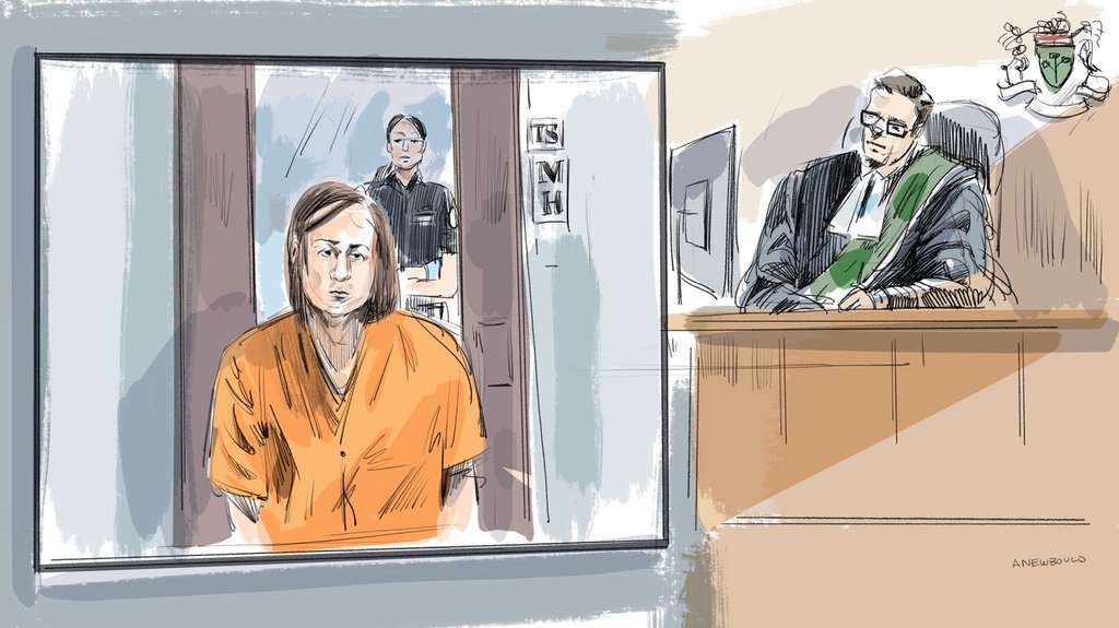 Ethan Lehouillier of Georgetown, Ont., is shown in this courtroom sketch on Tuesday May 20, 2025.