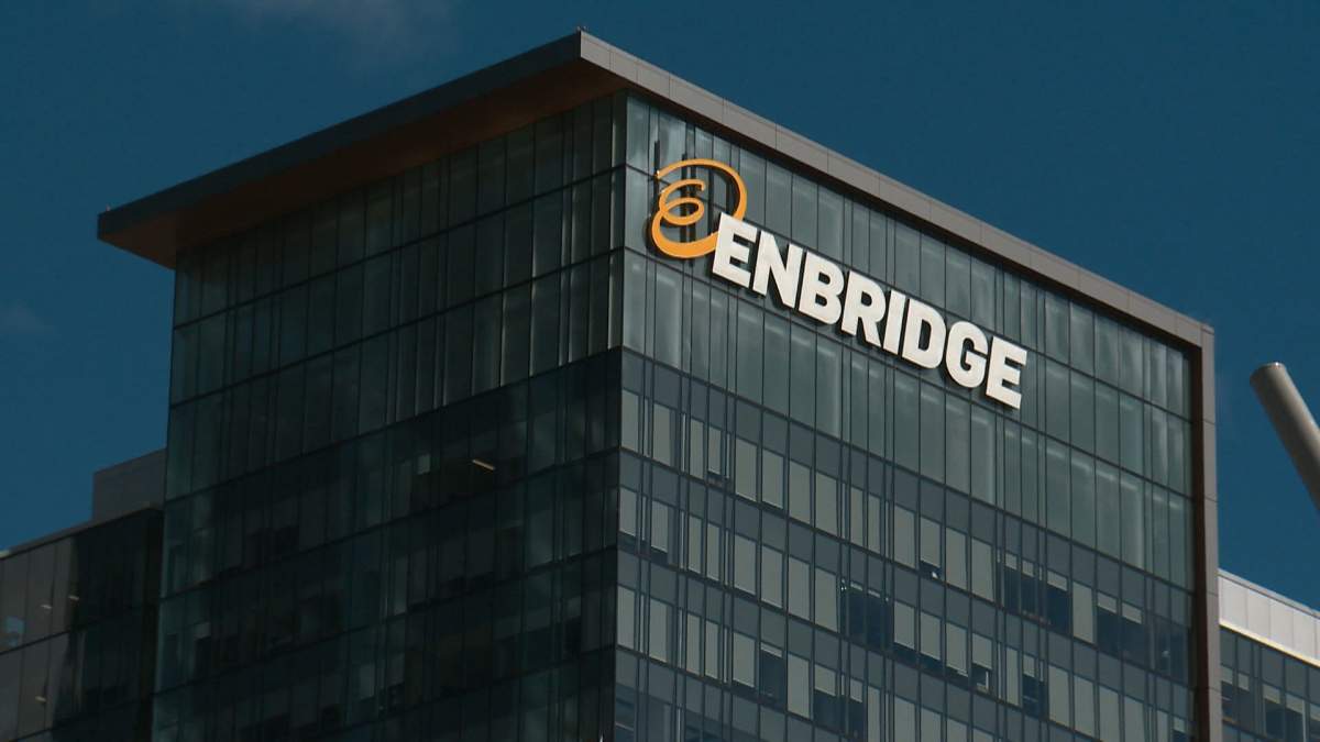 The Enbridge logo on the company's office building in downtown Edmonton. The Calgary-based company has signed a deal to sell a minority stake in its Westcoast natural gas pipeline system to a consortium of 36 B.C. First Nations.