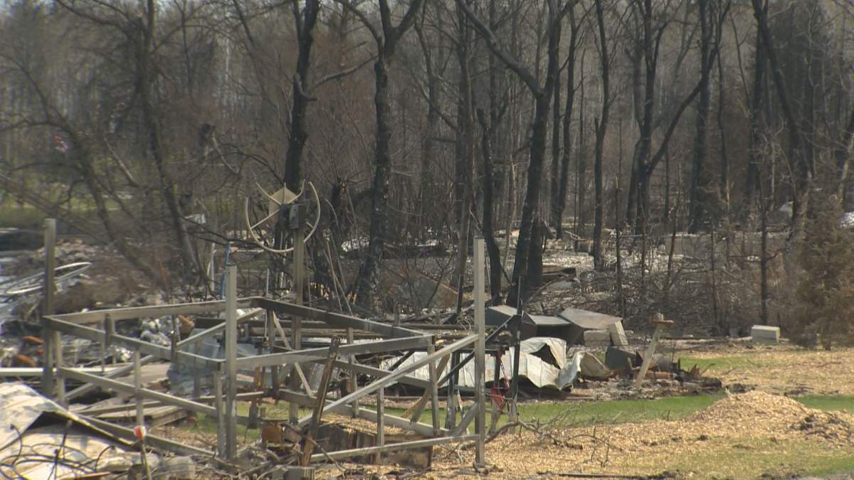 Dozens of properties on Wendigo Road were destroyed by wildfire.
