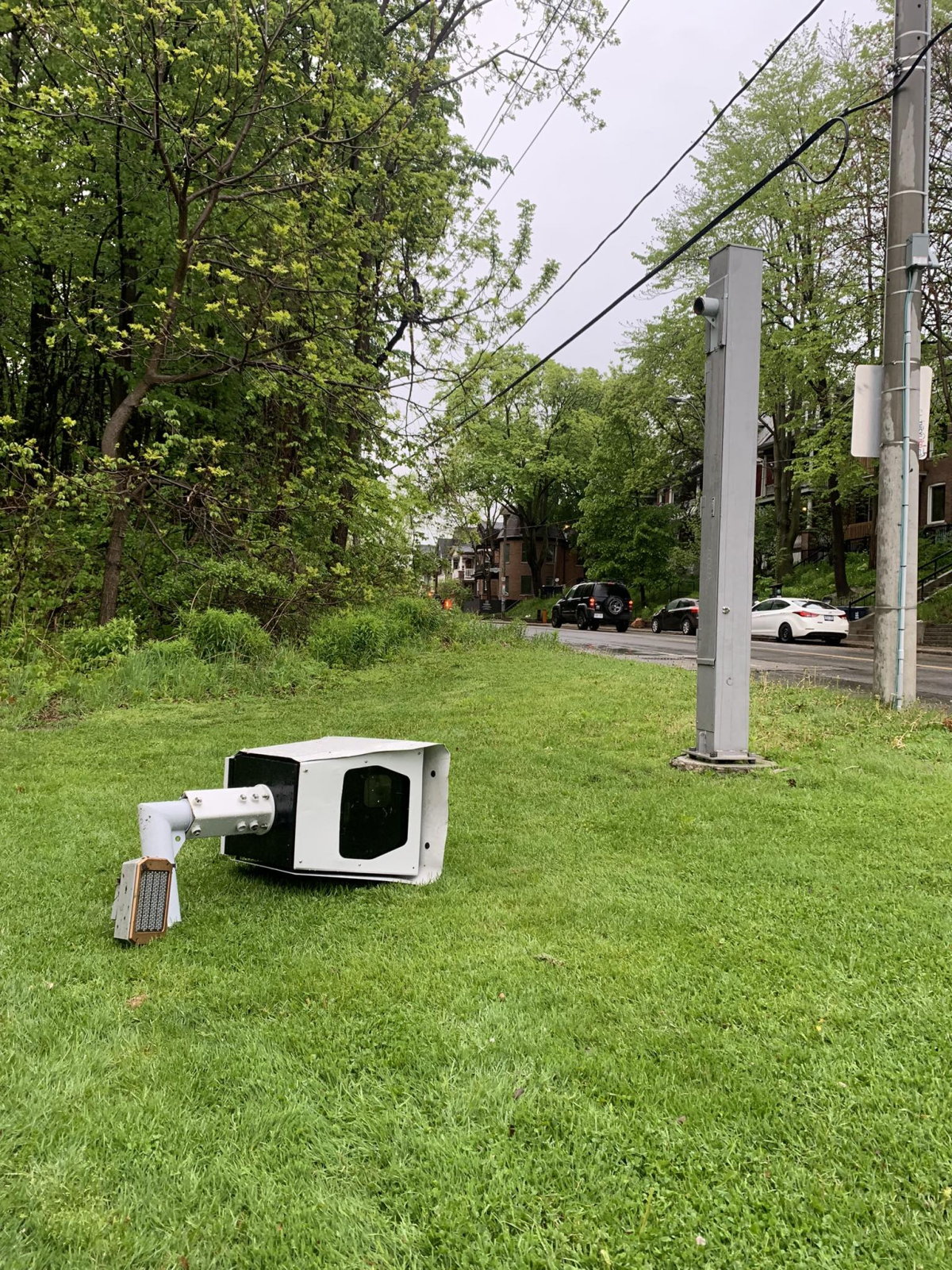 A speed camera on Toronto’s Parkside Drive is cut down for the fifth time in six months.