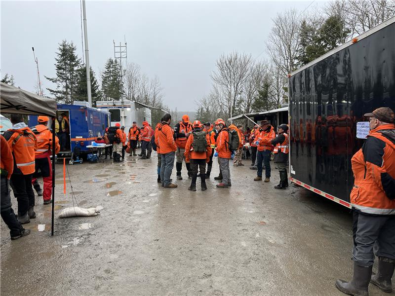Searchers have been scouring a wooded area in Pictou County for two missing children.