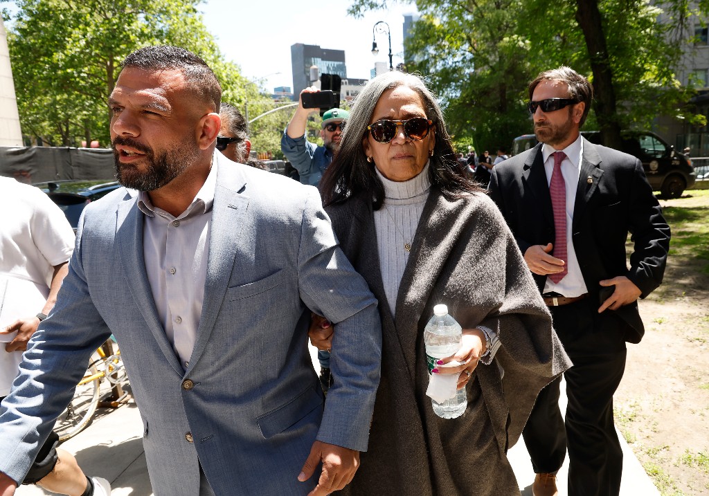Regina Ventura, mother of Cassie Ventura, departs the Manhattan Federal Court during the Sean "Diddy" Combs' trial on May 20, 2025 in New York City.