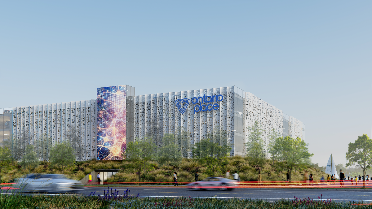 A rendering of the planned parking garage for Ontario Place.