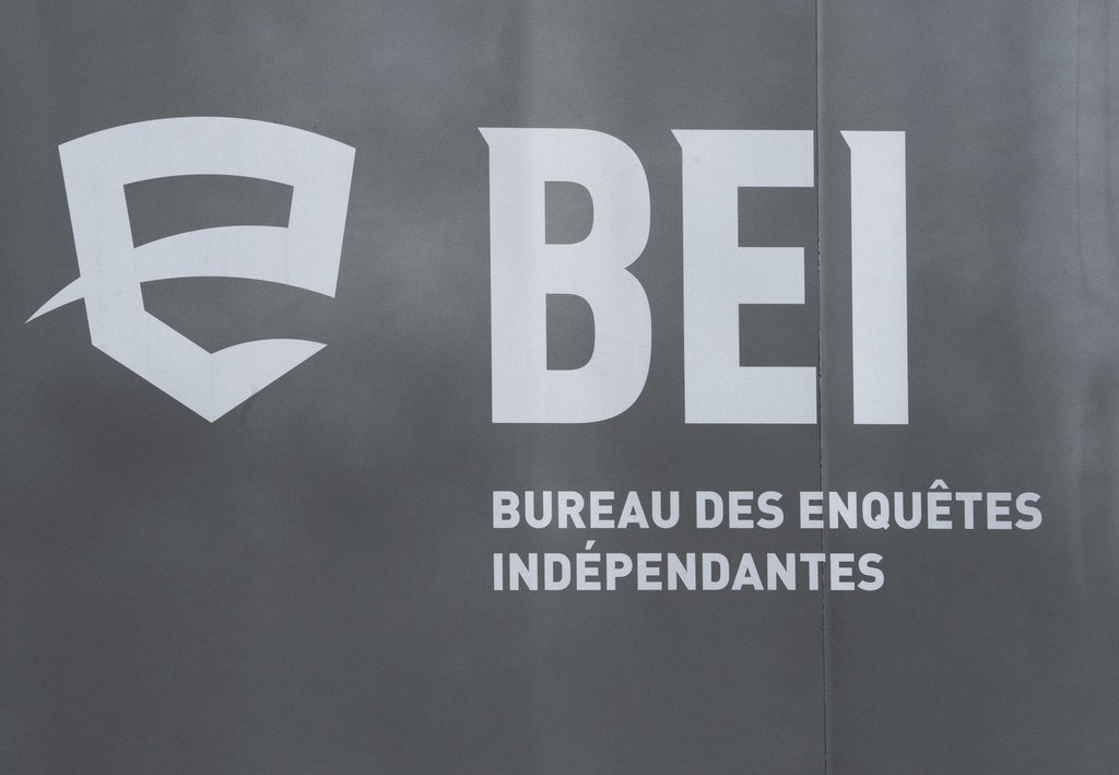 A logo for BEI, Quebec’s independent police bureau, is seen in Louiseville, Que., Tuesday, March 28, 2023. 