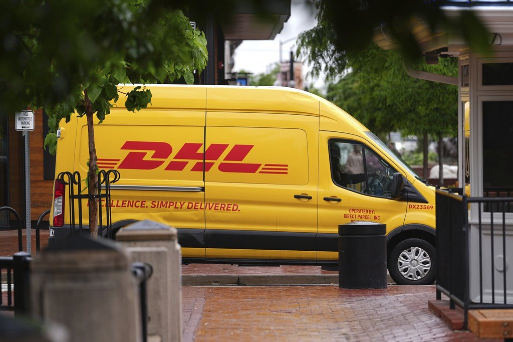 A DHL delivery van Tuesday, June 3, 2025, in Boulder, Colo. 