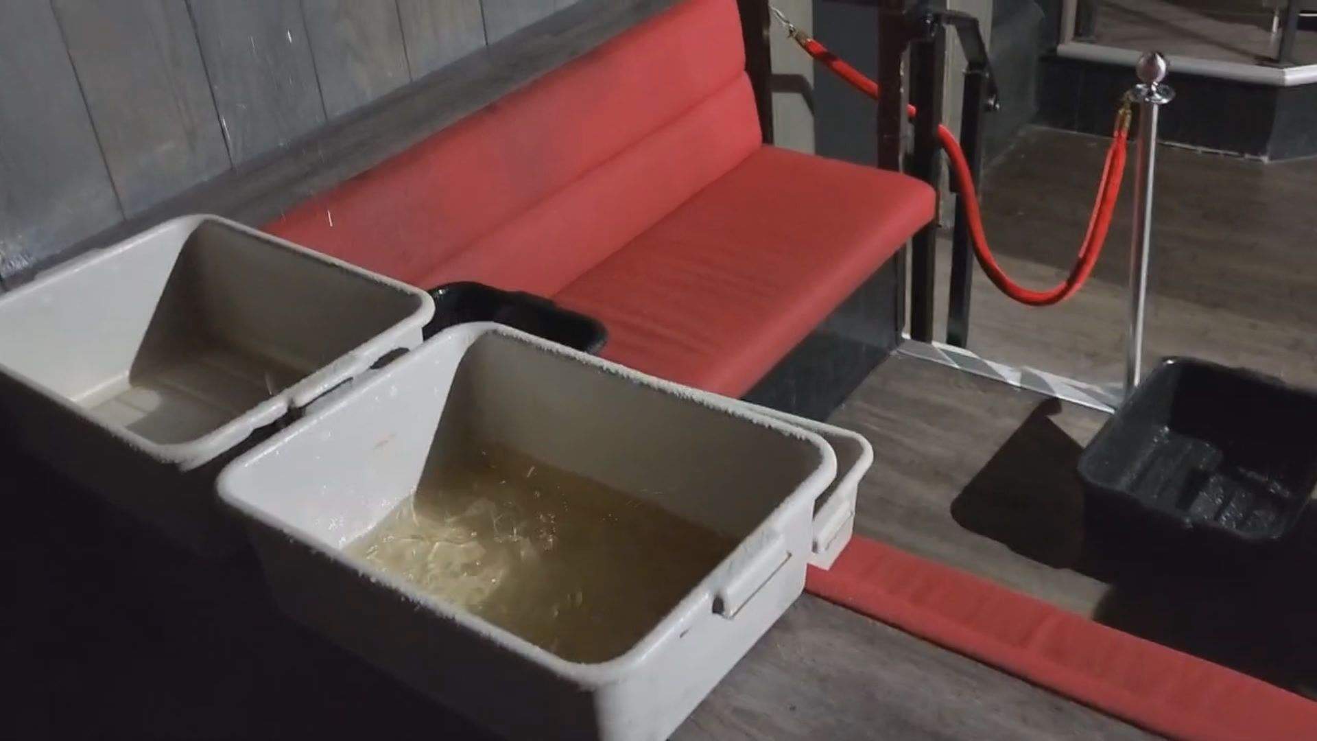 Water damage at the Aura nightclub. 