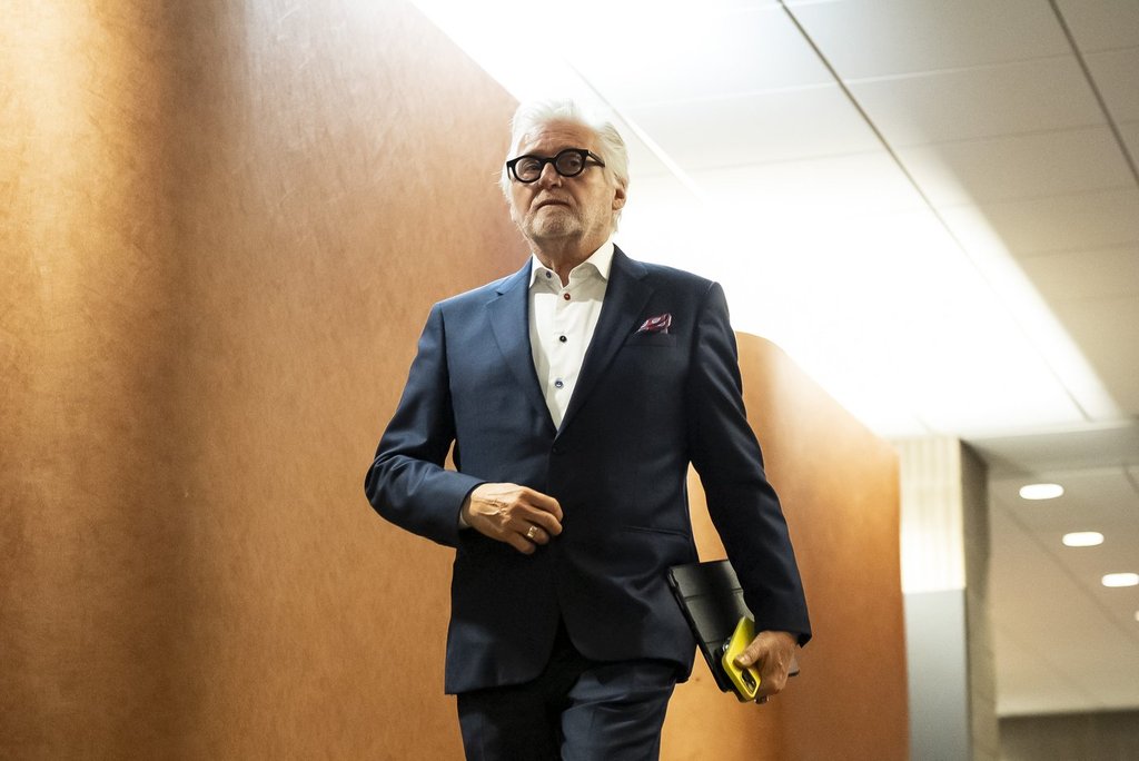Just for Laughs founder Gilbert Rozon leaves during a break in his civil trial at the courthouse in Montreal, on Monday, June 30, 2025. 