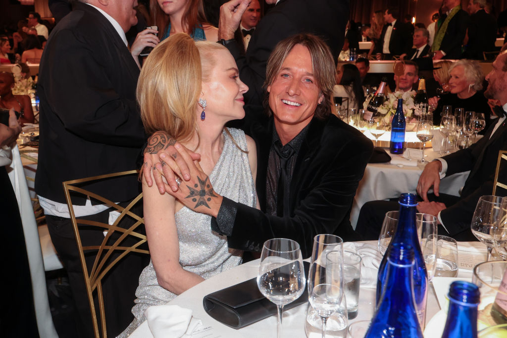 Nicole Kidman, Keith Urban during the 82nd Annual Golden Globes held at The Beverly Hilton on January 05, 2025 in Beverly Hills, California.