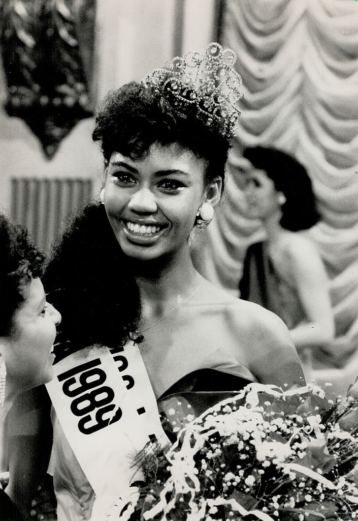Juliette Powell weeps with joy after being crowned Miss Canada in Toronto.