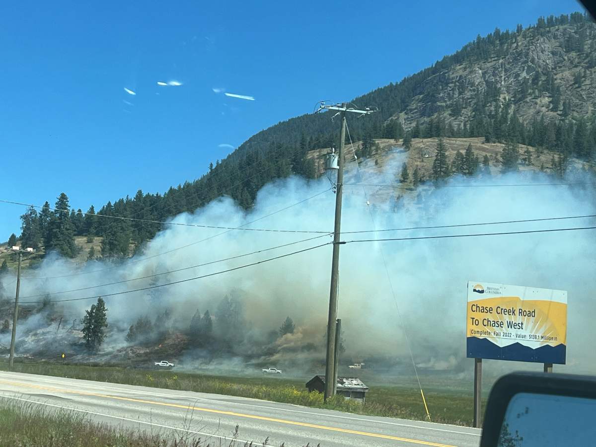 The fire is burning near the Village of Chase.