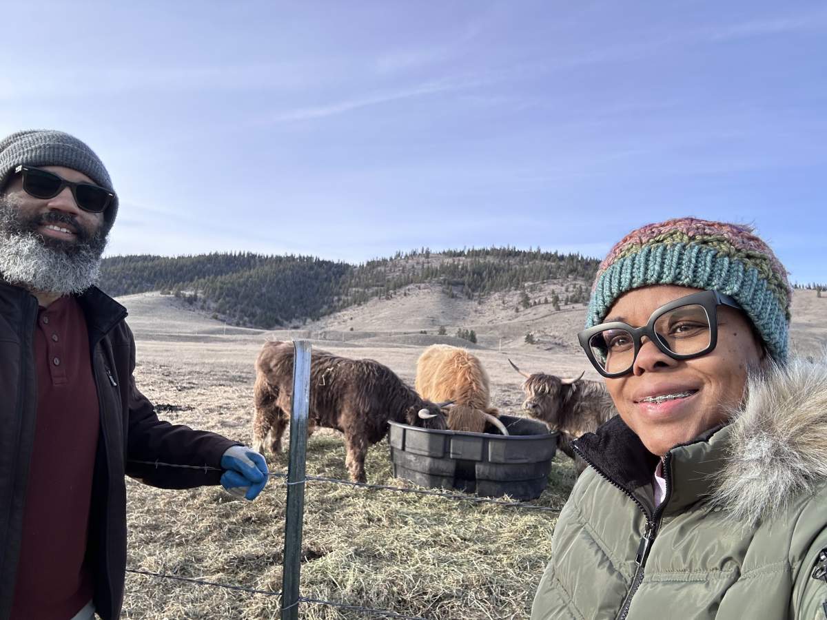 American resident Pamela Smith and her husband on their ranch in Montana.
