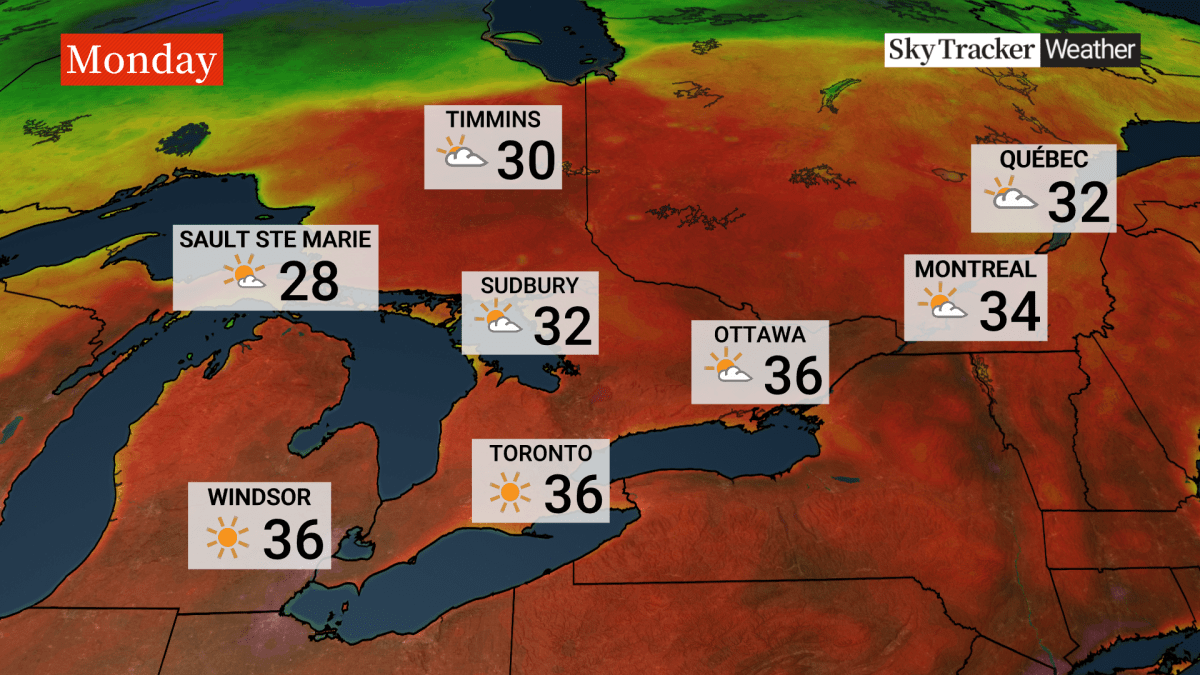 Monday snapshot across Ontario and Quebec.