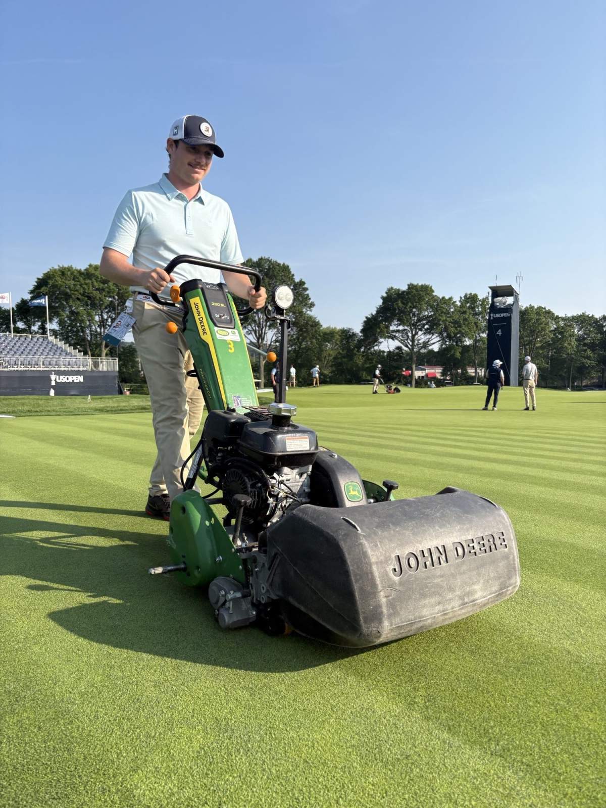 Brown (above) volunteered as a crew member at the U.S. Open earlier this month, the same golf club he completed a four-month paid internship through the University of Guelph.