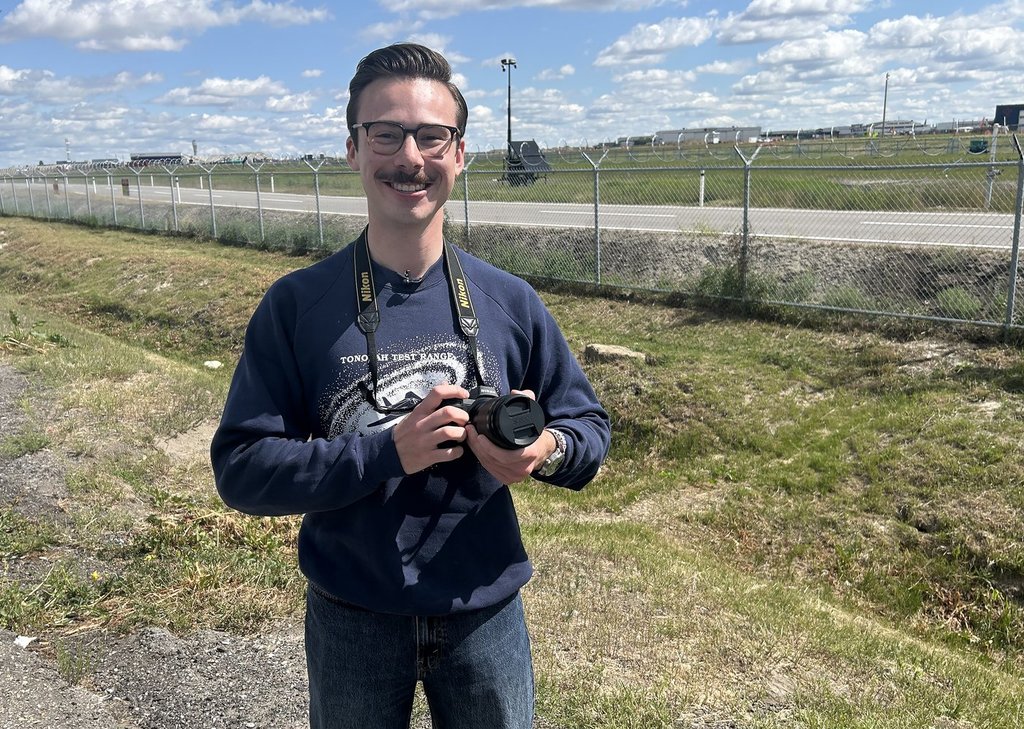 Plane spotter Corbin Johnson is shown at the Calgary International Airport on Saturday, June 14, 2025. With world leaders arriving in Calgary for the G7 leaders’ summit in Kananaskis, Alta., airplane enthusiasts are setting up shop at the Calgary airport in hopes of seeing some exciting aircraft. THE CANADIAN PRESS/Bill Graveland
