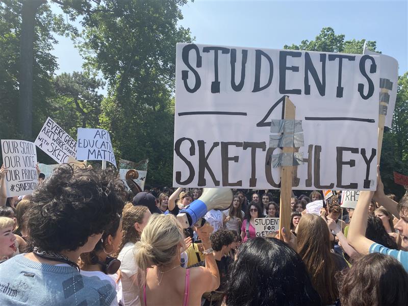 Students at the Rosedale Heights School of the Arts walked out of class on June 12, in in protect of the Toronto District School Board's decision to transfer long-serving Principal Barrie Sketchley.