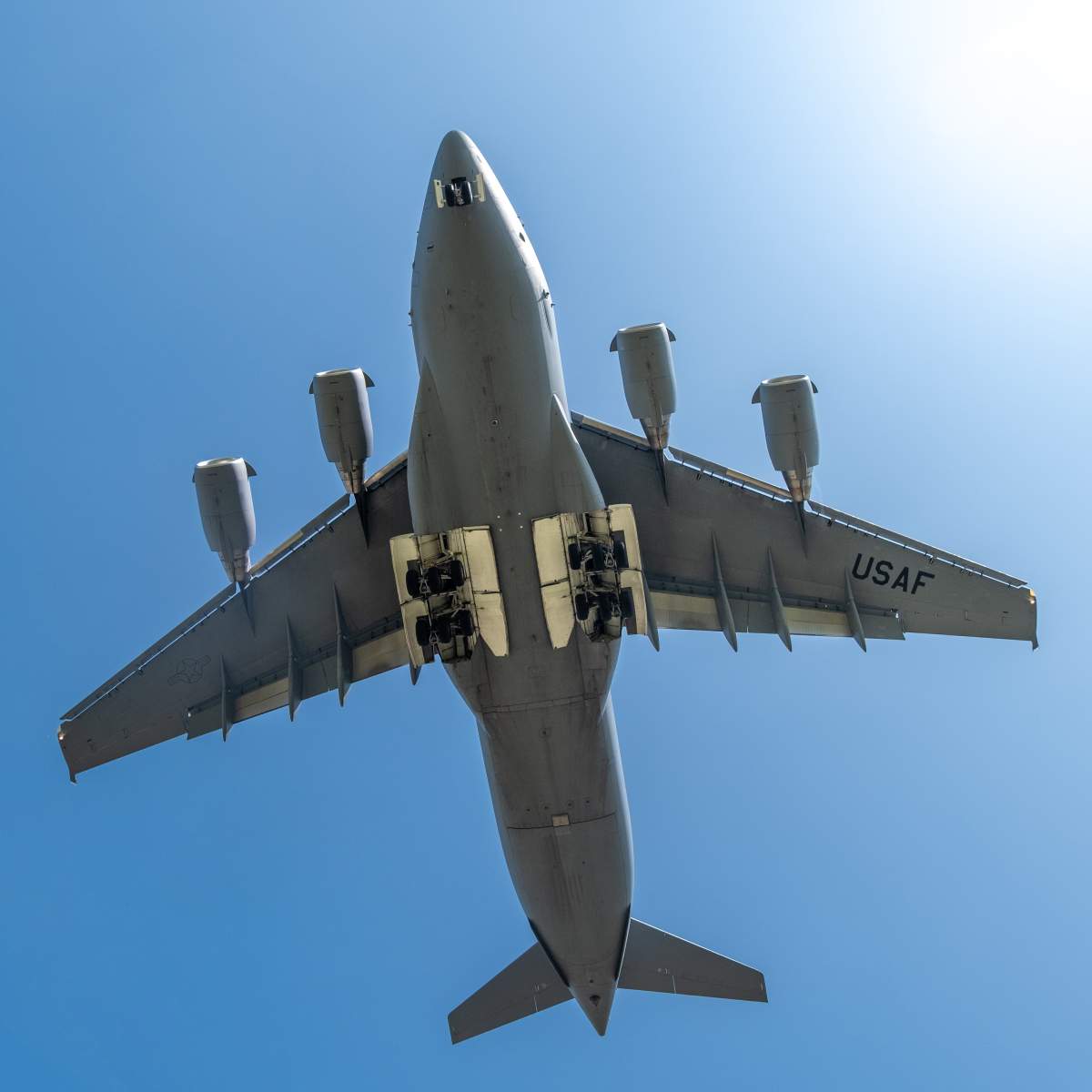 Aircraft enthusiasts are converging on Calgary International Airport this weekend hoping to catch a glimpse of a wide variety of aircraft arriving for the G7 summit, like this C17 military transport plane operated by the U.S. Air Force seen landing Sunday morning.