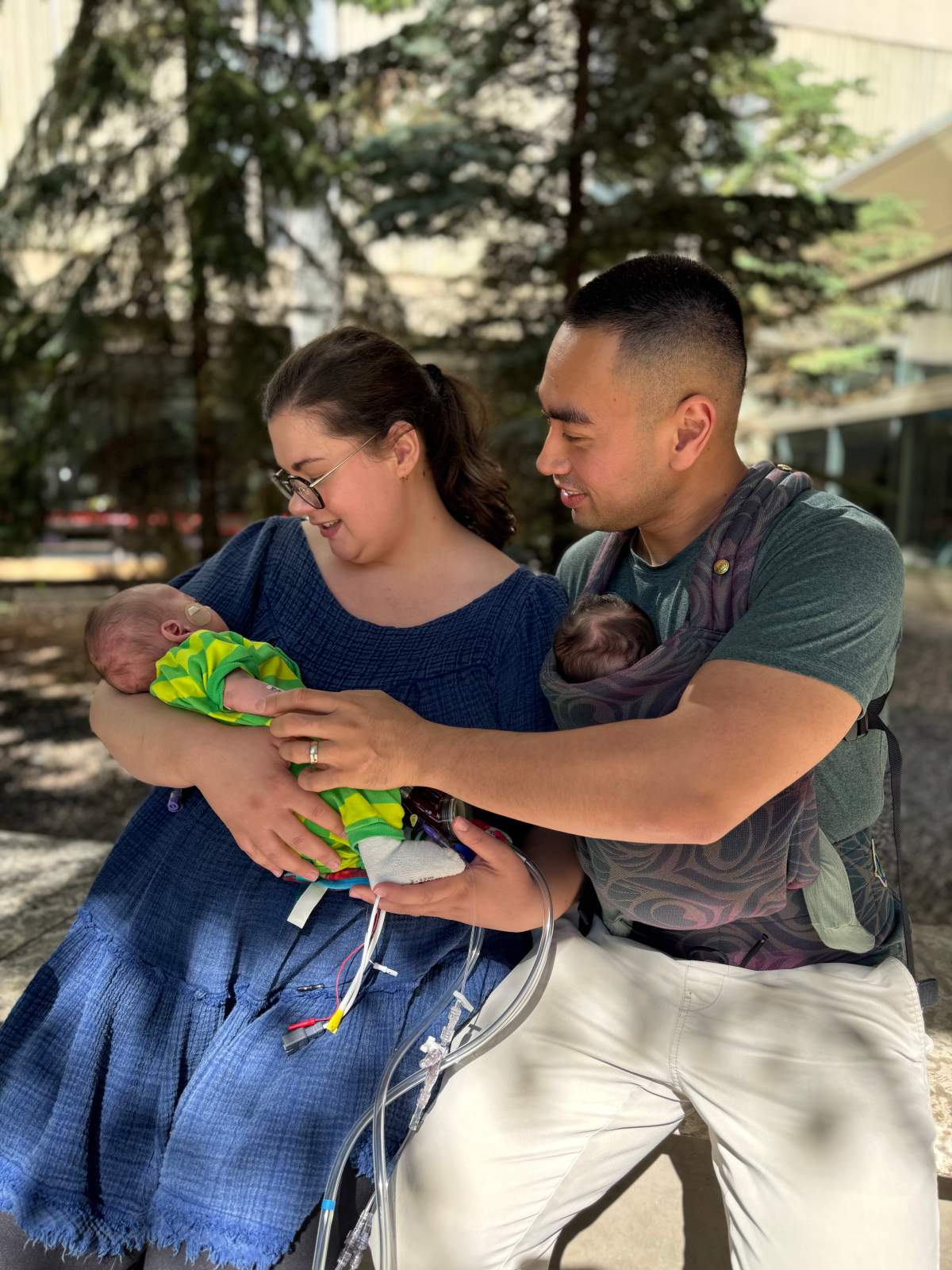 Family with baby twins