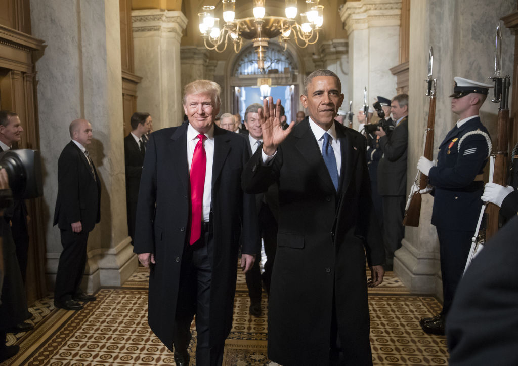 President Barack Obama and President-elect Donald Trump, arrive for the 58th presidential inauguration in Washington, D.C., U.S., on Friday, Jan. 20, 2017.