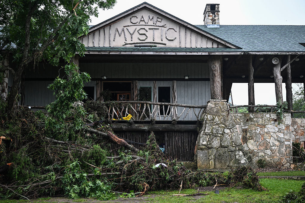 A view of Camp Mystic, the site of where at least 20 girls went missing after flash flooding in Hunt, Texas, on July 5, 2025.
