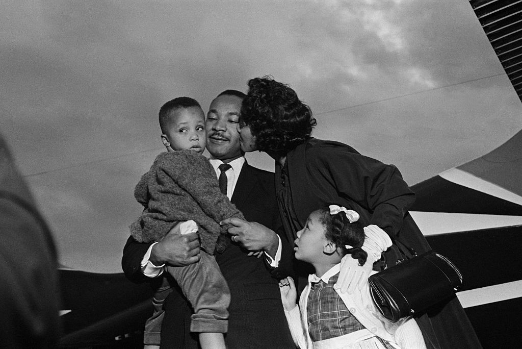 After Dr. Martin Luther King Jr. was freed from jail (under a $2,000 appeal bond), he was greeted by his wife, Coretta, and children, Martin and Yolanda, at the airport in Chamblee, Ga., on Oct. 27, 1960.
