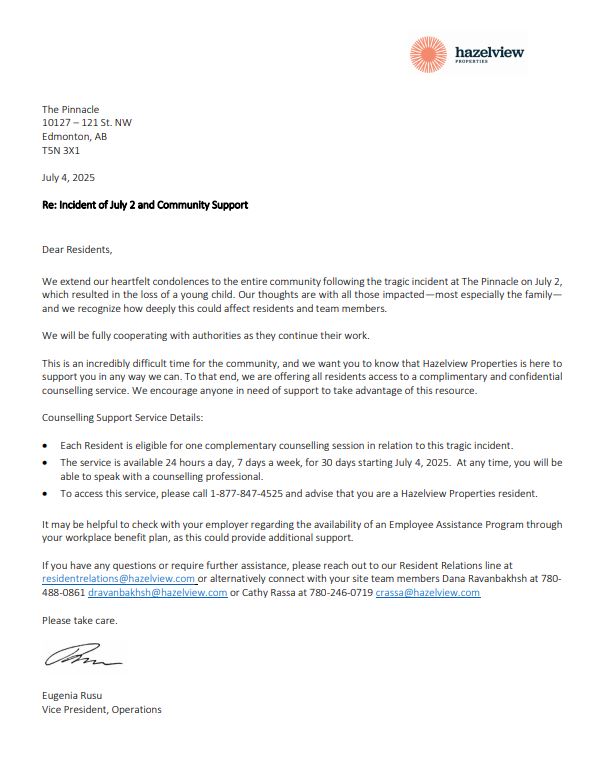 Child dies after fall from Edmonton apartment building - image