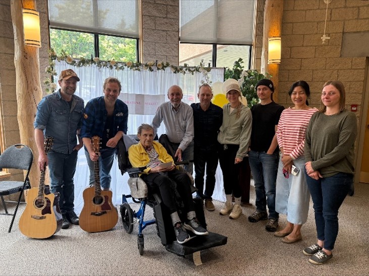 Covenant Care foyer Lacombe hosts a country music concert for one resident