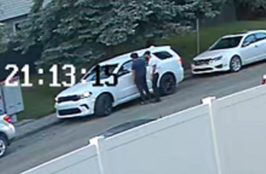 Calgary police have released CCTV photos of two men and their vehicle who are suspects in the vicious road rage assault of teenager on July 15, 2025.