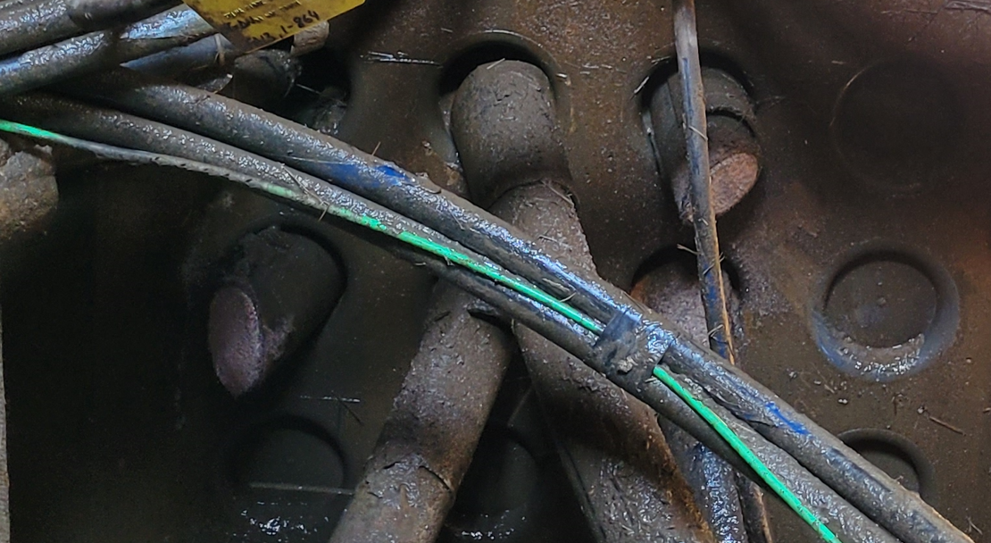 An example of one of the Telus communication lines thieves cut in Calgary during a recent stretch of eight incidents in two weeks.