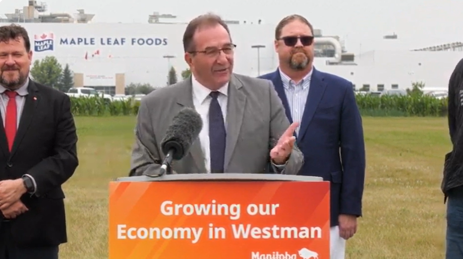 Manitoba officials announce funding for food processors on Wednesday, July 23, 2025.